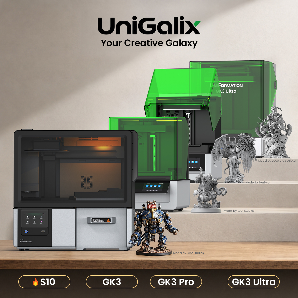 UniFormation 3D 打印机正在制作机械模型